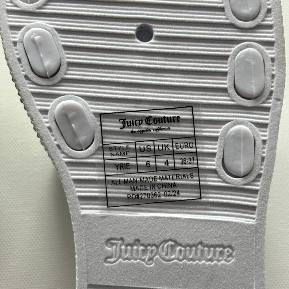 Juicy Couture Women's Yrie White Rhinestone Slides - Picture 9 of 13